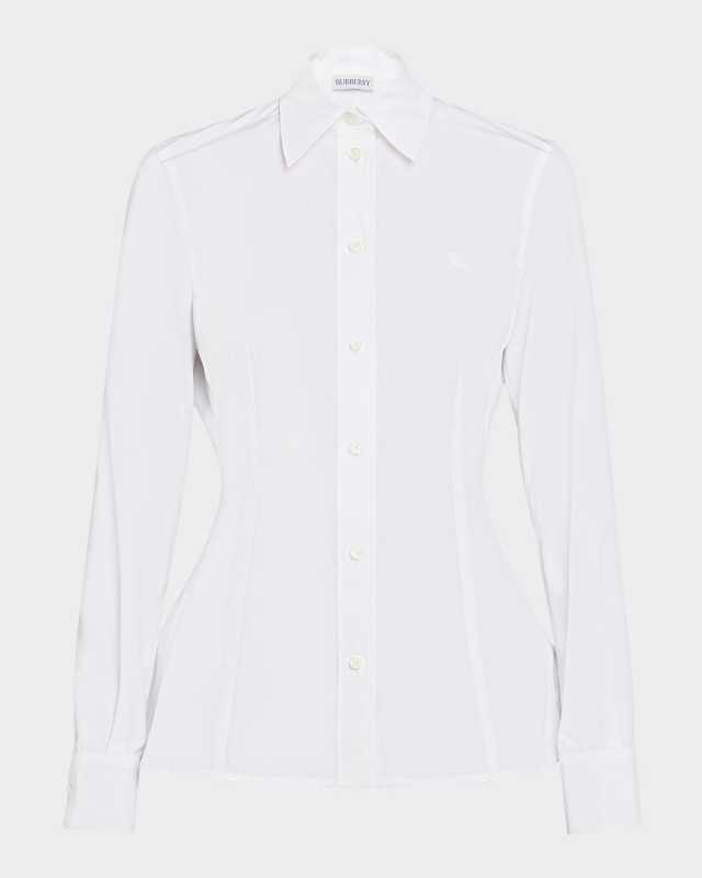 Eliza Poplin Peplum Button-Down Shirt